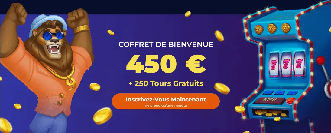 Coffret de bienvenue Nine Casino 450€ + 250 tours gratuits